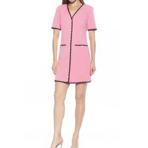 Alexia Admor Holly Hot Pink Mini Dress with Black Trim Size 6